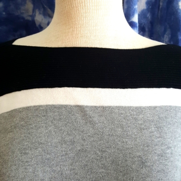3/$30💥 Cotton Knit Tunic Striped Sweater (L) Karen Scott - Picture 4 of 8